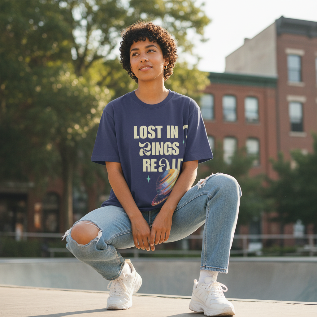 Lost in the Rings of Reality T-Shirt - Lifestyle Shot