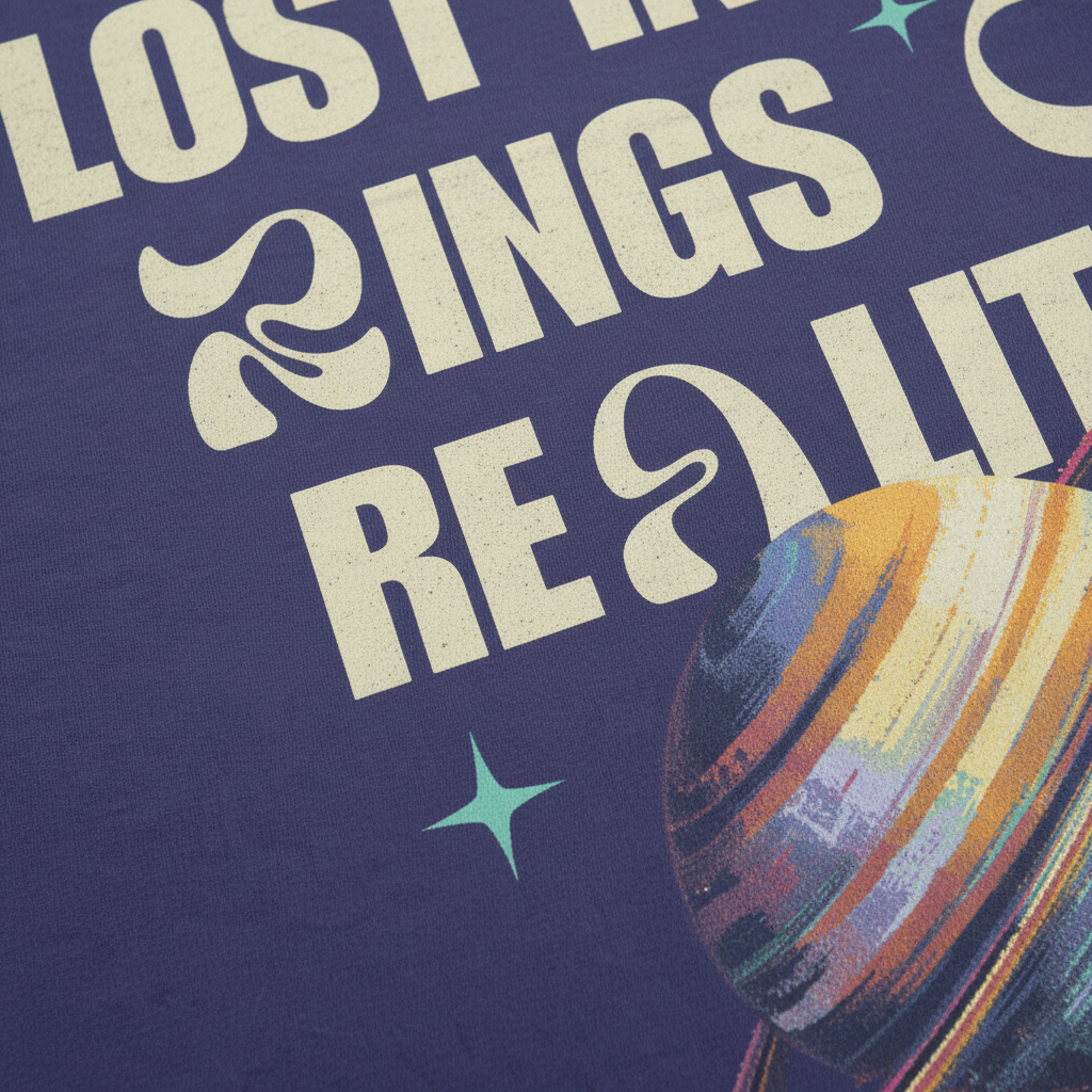 Lost in the Rings of Reality T-Shirt - Detail Shot